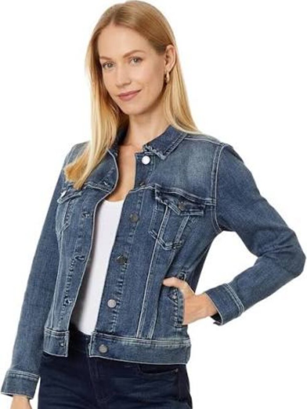 Liverpool Classic Womens Stretch Denim Jean Jacket Size M